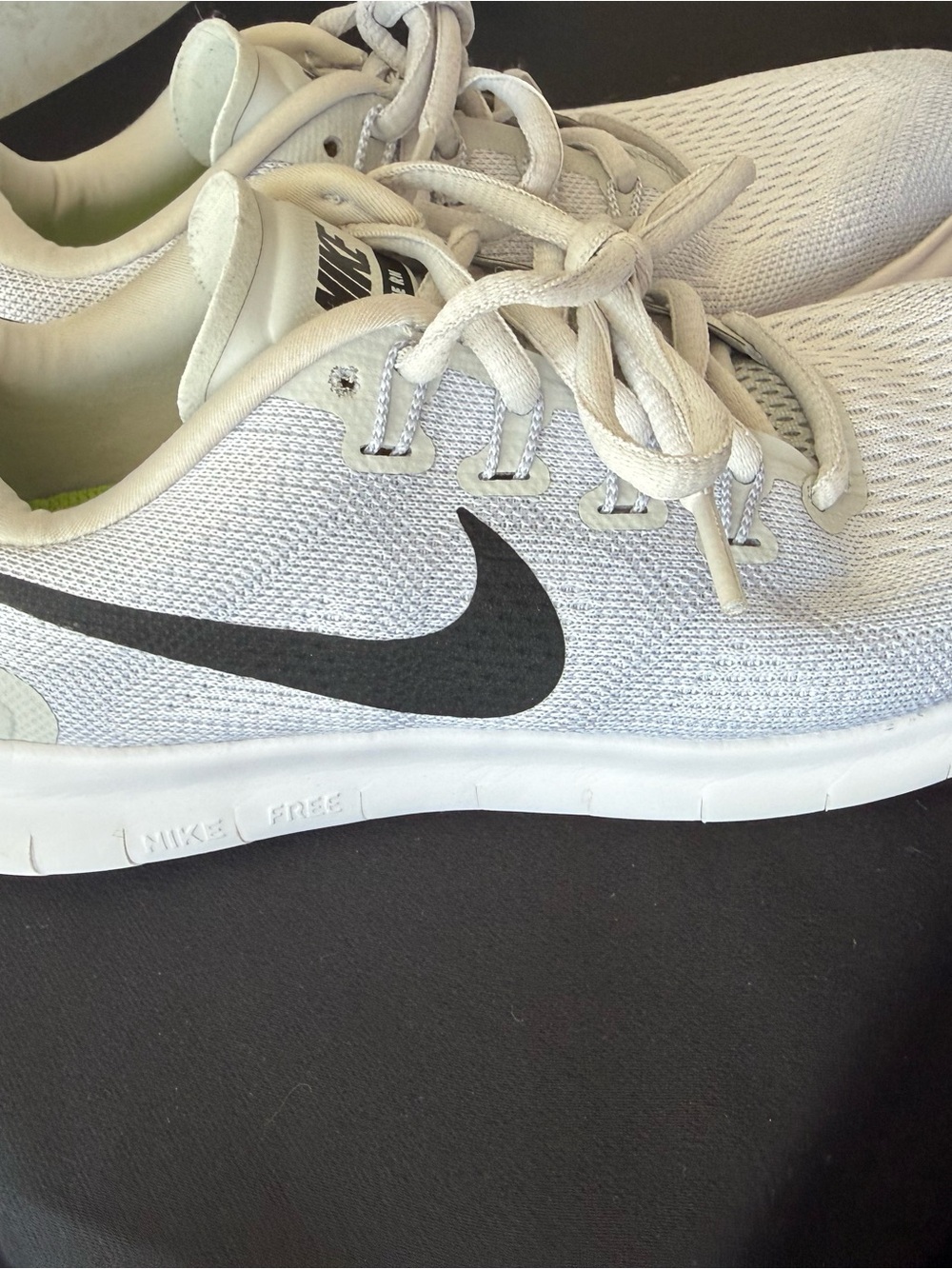 Nike Light Gray and Black Women's Running Sneakers size 7